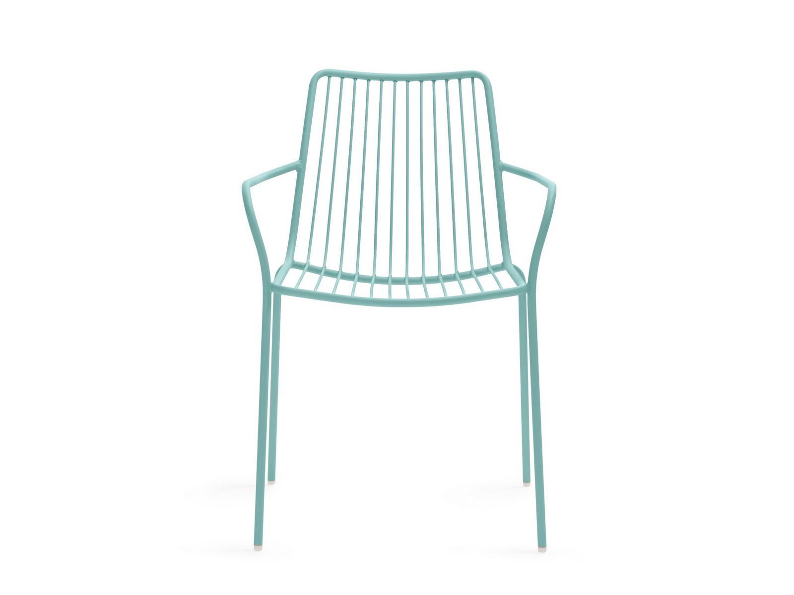 NOLITA 3656 Metal garden chair with armrests