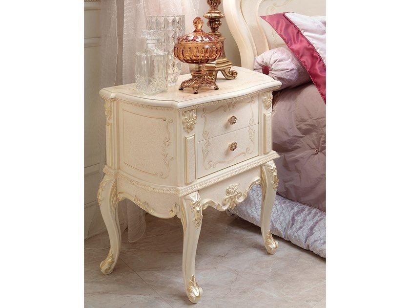DAVID Wooden bedside table with drawers