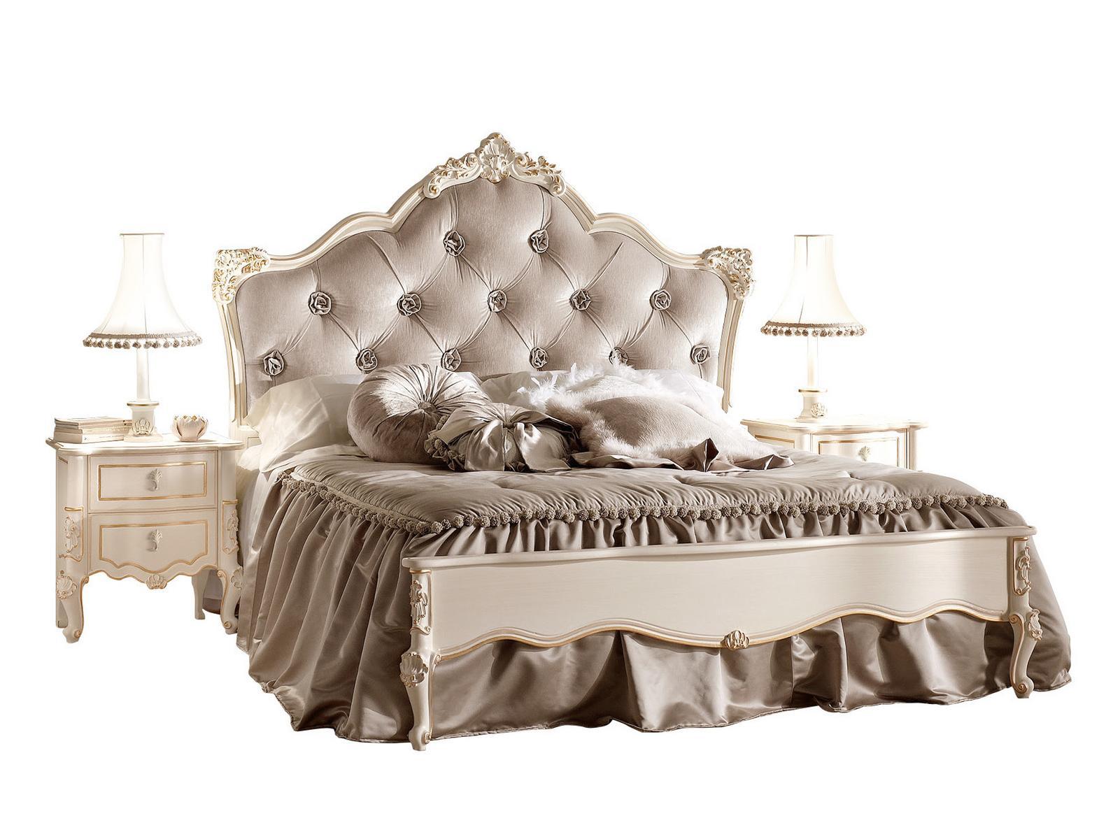 PERLA Double bed with upholstered headboard