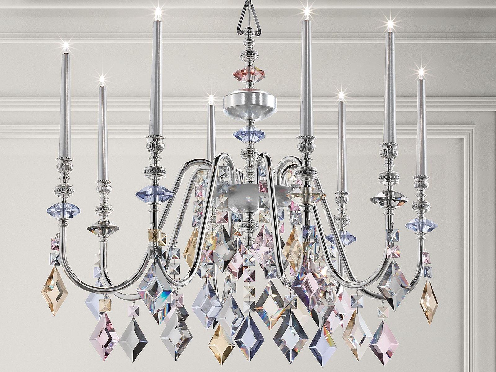 CHIC 8 Metal chandelier with crystals