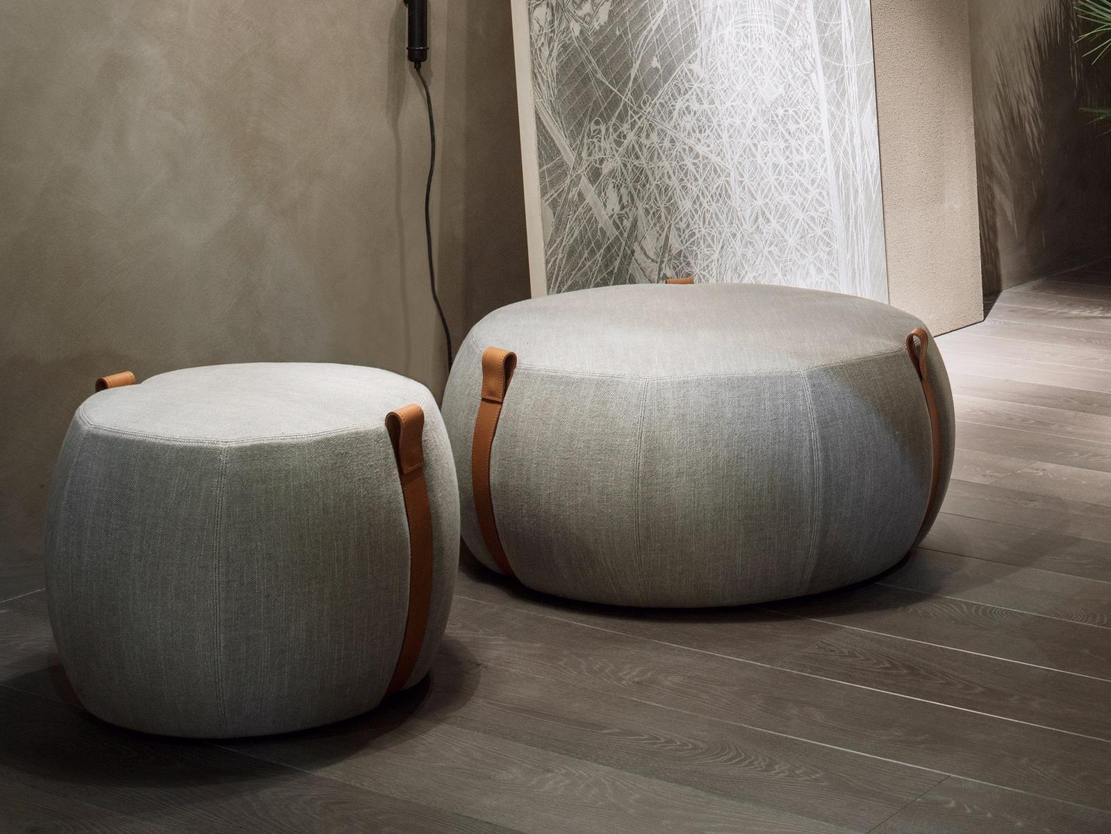 NOTCH Upholstered fabric pouf
