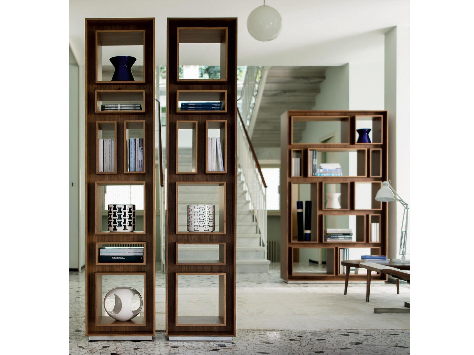 FANCY Double-sided walnut bookcase