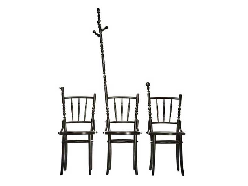 EXTENSION CHAIR High-back wooden chair