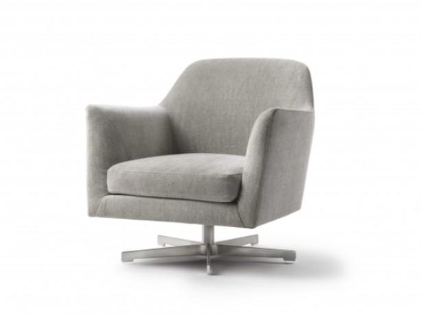 LUCE Swivel fabric armchair with armrests