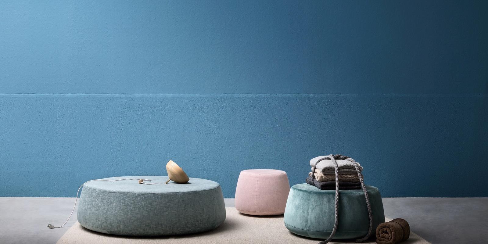DENNY Oval fabric pouf