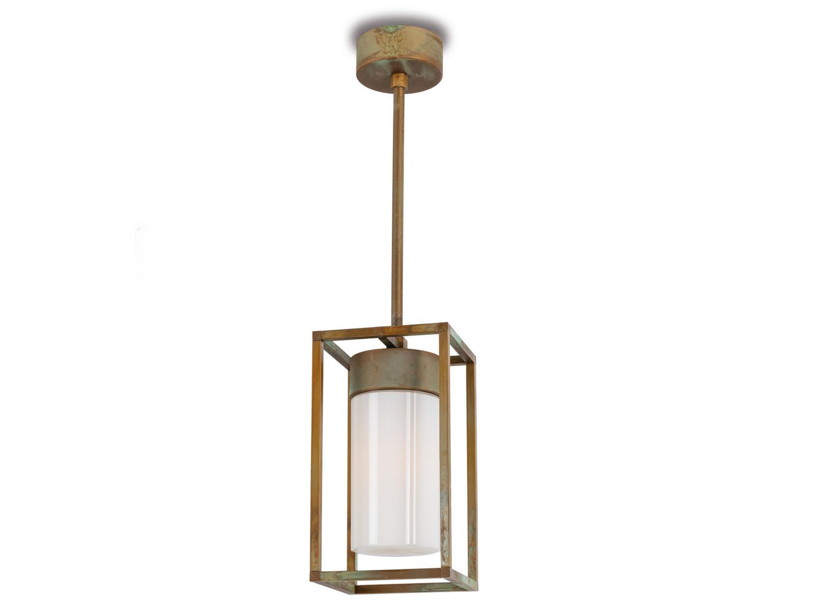 CUBIC LED brass outdoor pendant lamp