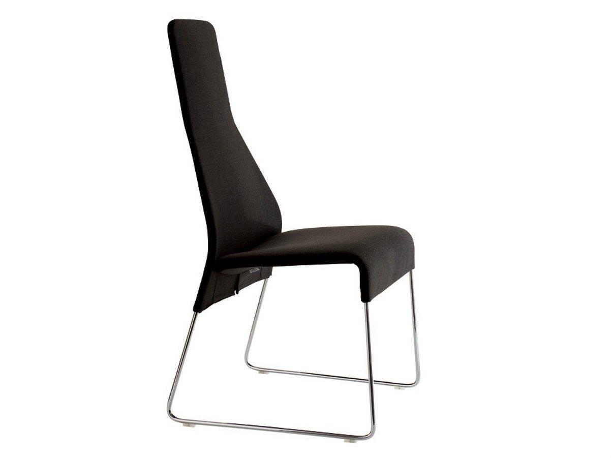 LAZY '05 Sled base high-back fabric chair