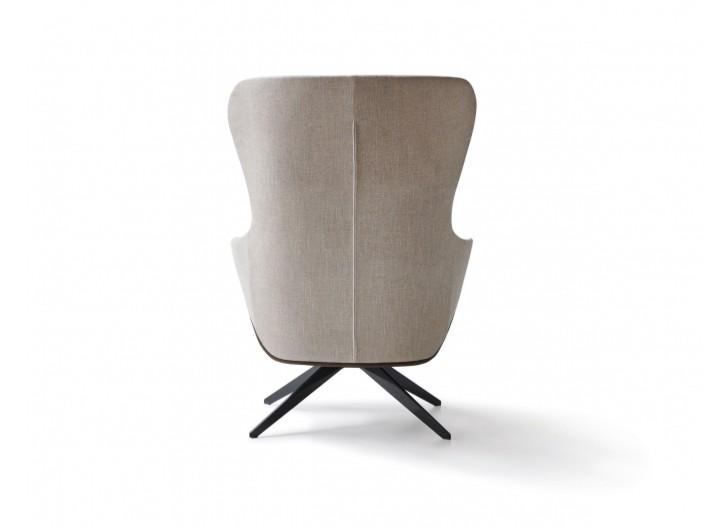 KENSINGTON Wing fabric armchair with armrests