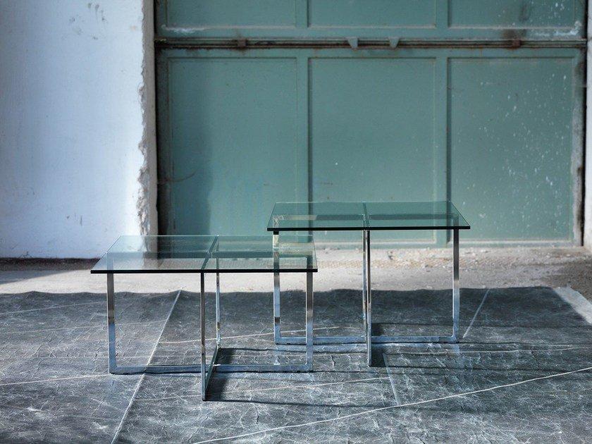 WARHOL Square glass coffee table for living room