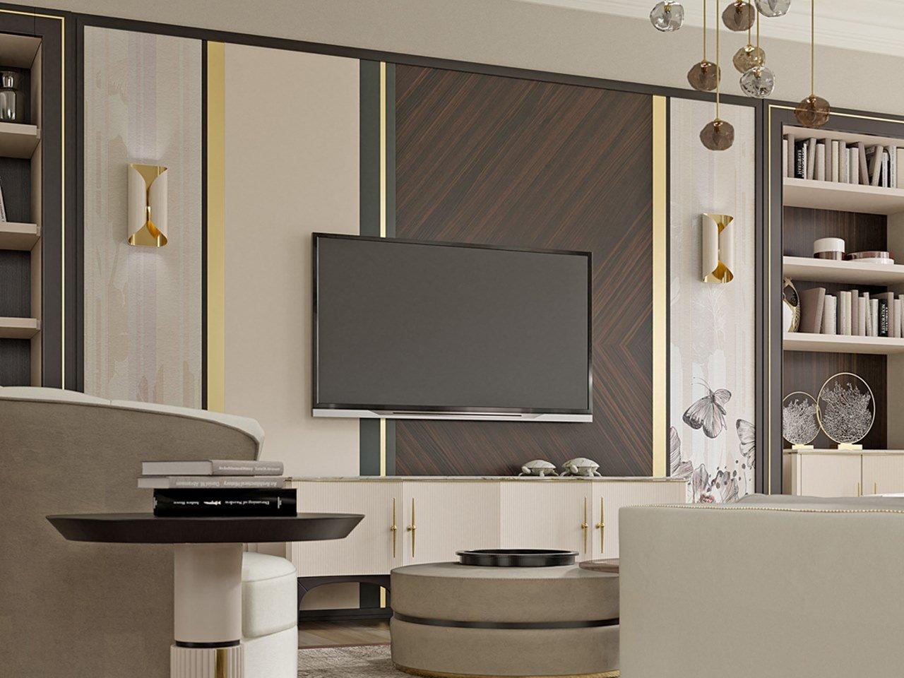 PR.860.1 Custom wooden TV wall system