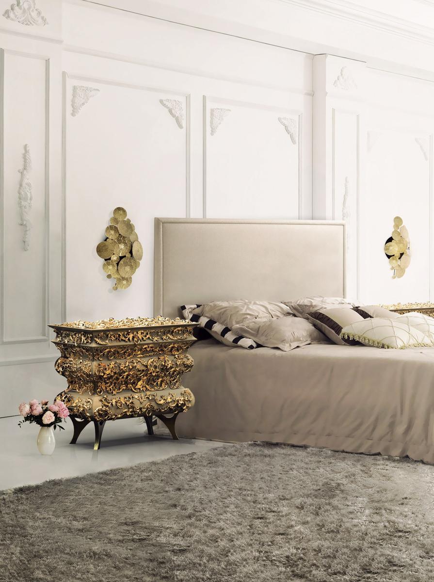 CROCHET Wooden bedside table with drawers