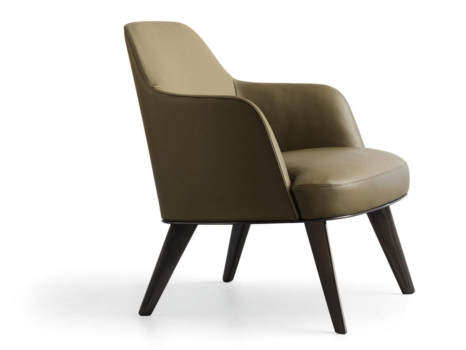 JANE Leather armchair with armrests