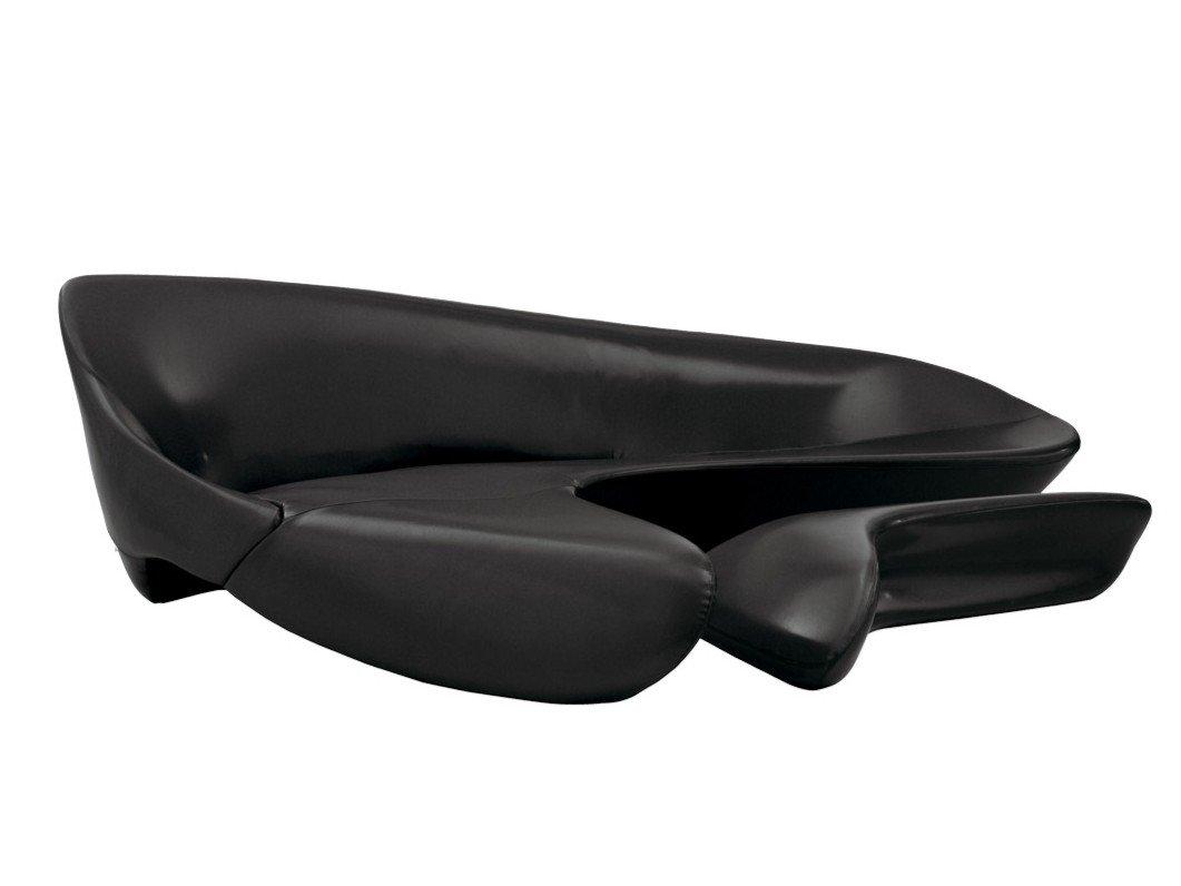 MOON SYSTEM Curved sofa with footstool