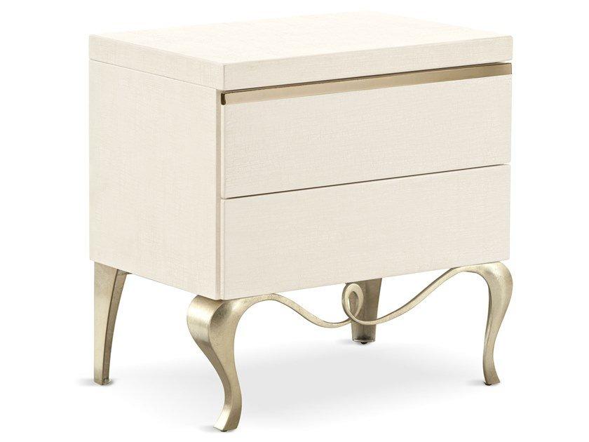 GHIRIGORI NEW Rectangular wooden bedside table with drawers
