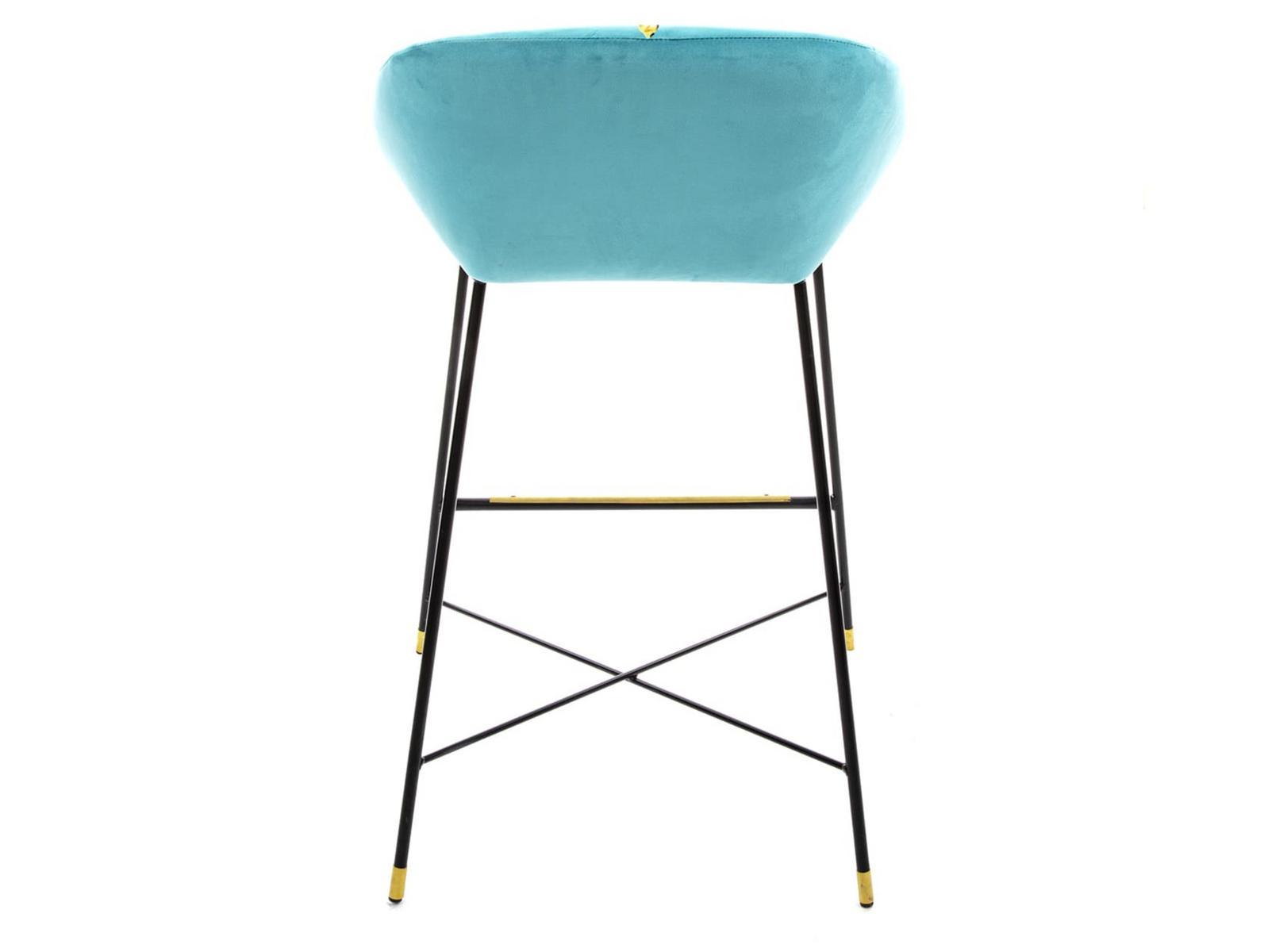 DRILL High fabric stool with back