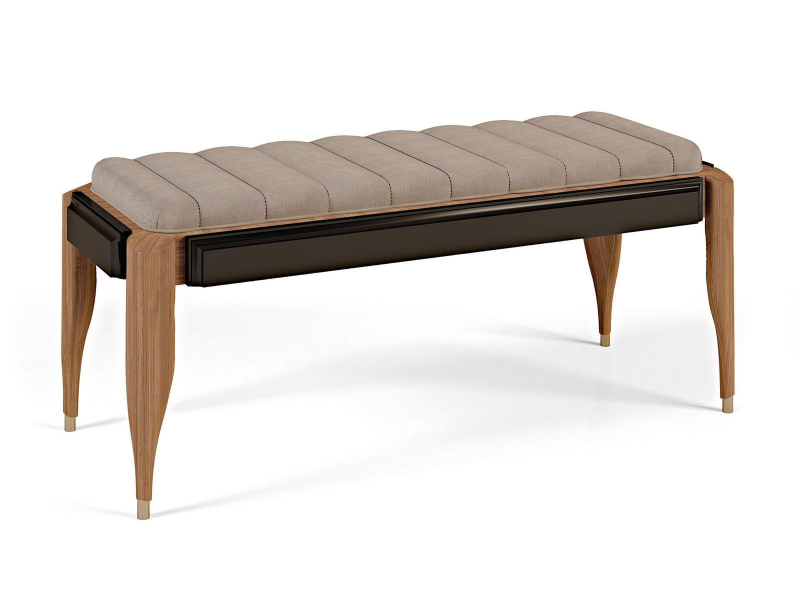 LEXINGTON AVENUE Tufted upholstered leather bench