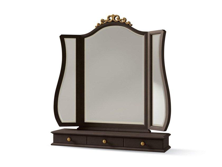 6534 Countertop mirror with cabinet and shelf