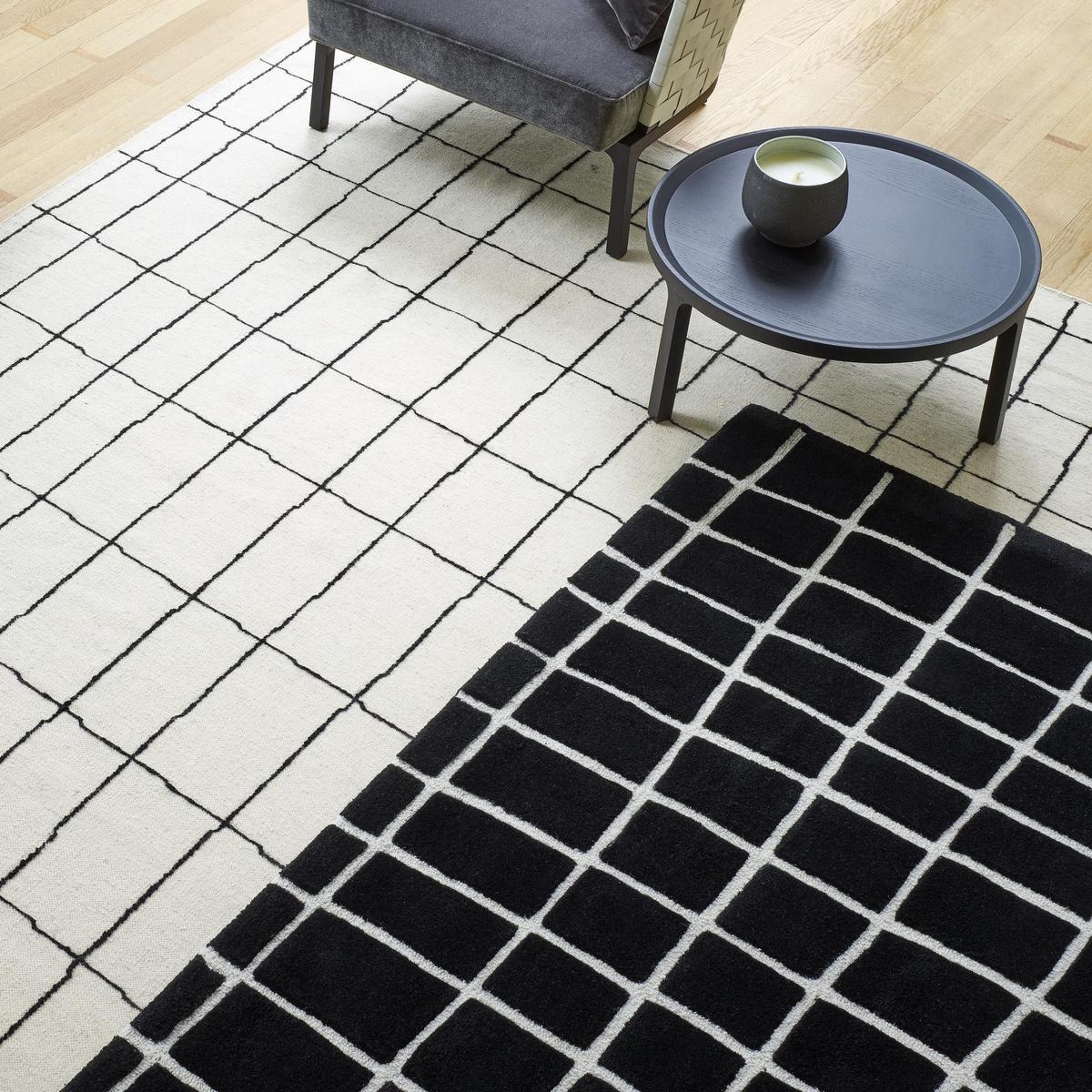 QUADRIC Rectangular wool rug with geometric shapes