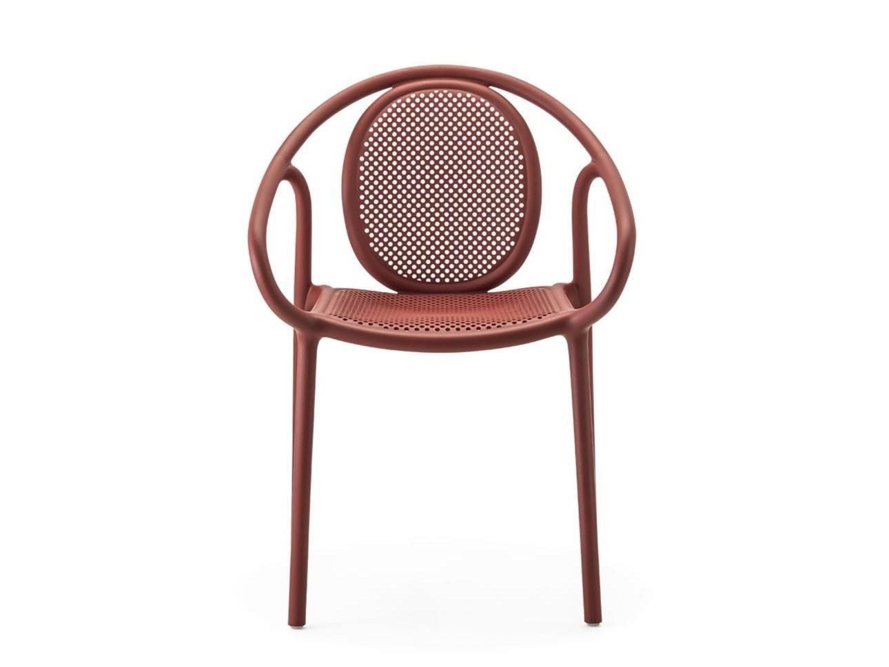 REMIND 3735 Stackable polypropylene chair with armrests