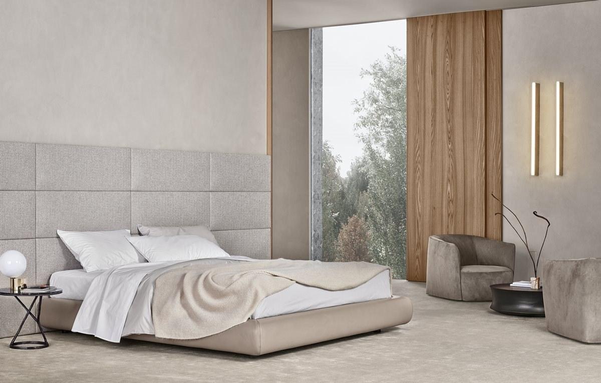 DREAM Upholstered double bed with high headboard