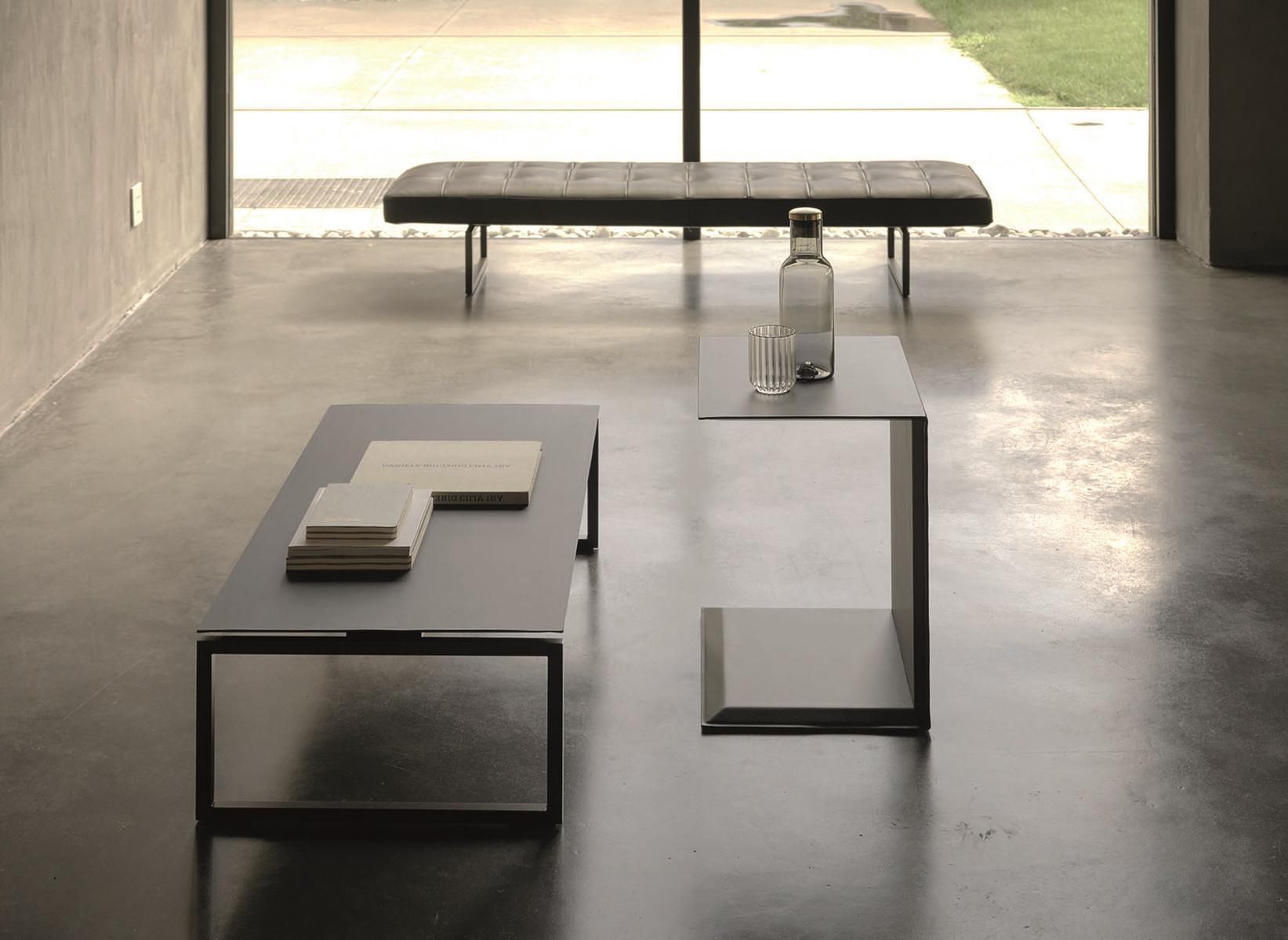 LUDWIG Rectangular aluminium side table