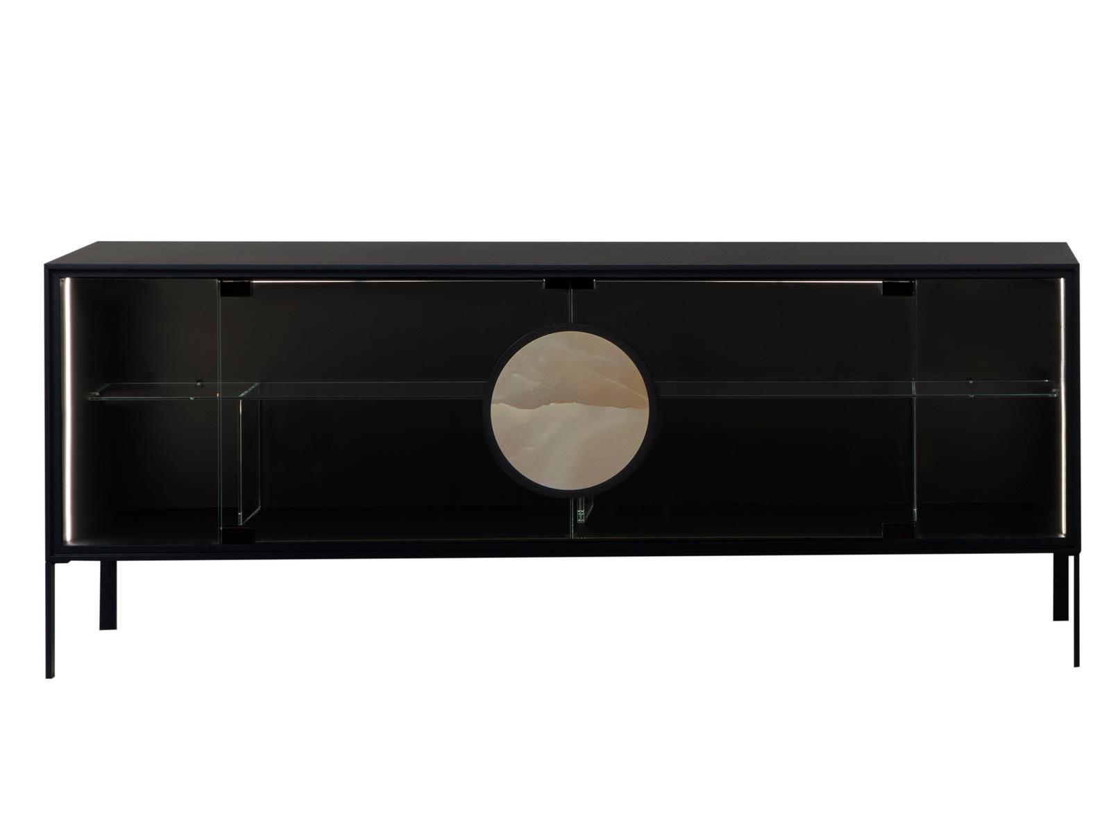 DOT Glass sideboard with doors