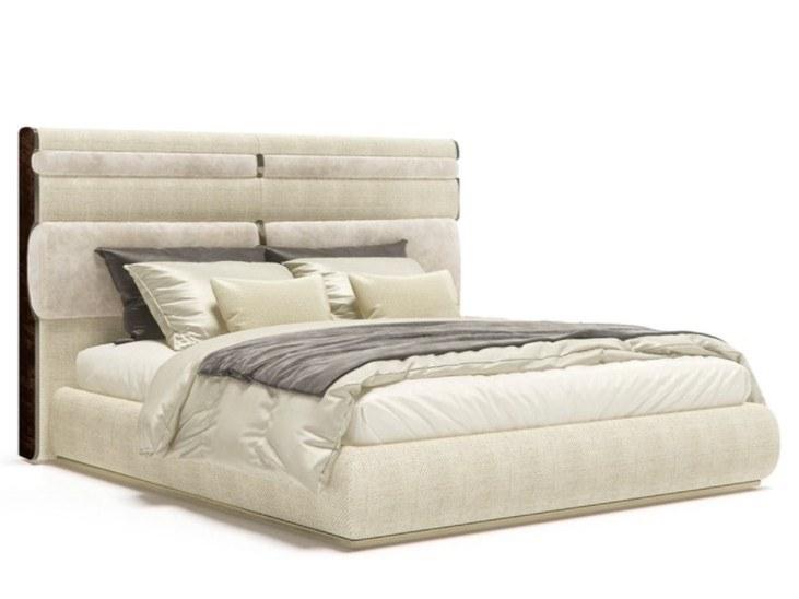 TRILOGY L Double bed with upholstered headboard