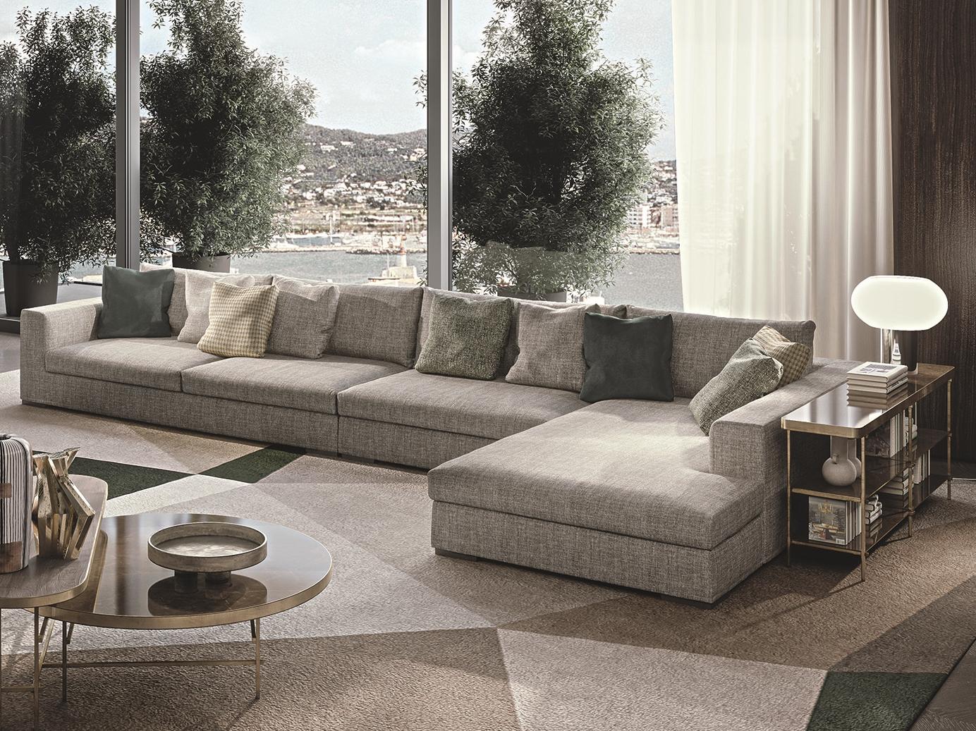 ORESTE Sectional fabric sofa with removable cover