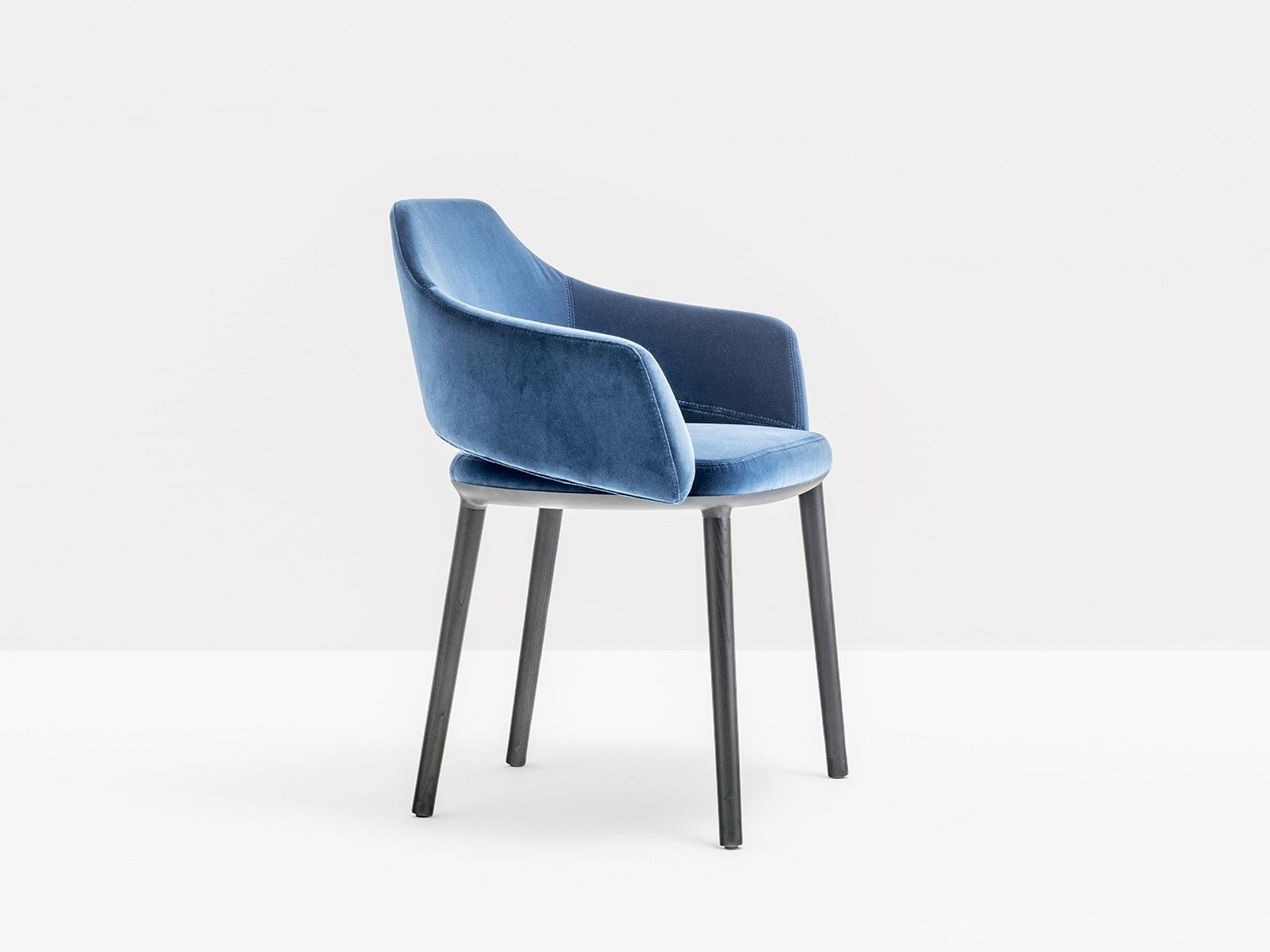 VIC 645 Upholstered fabric chair with armrests