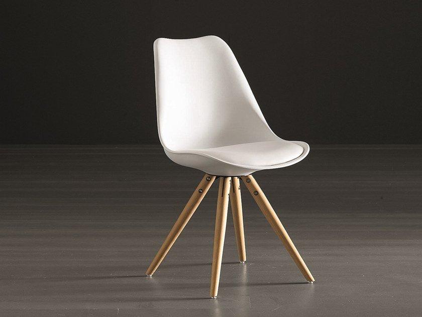 WAVE Eco-leather chair with integrated cushion