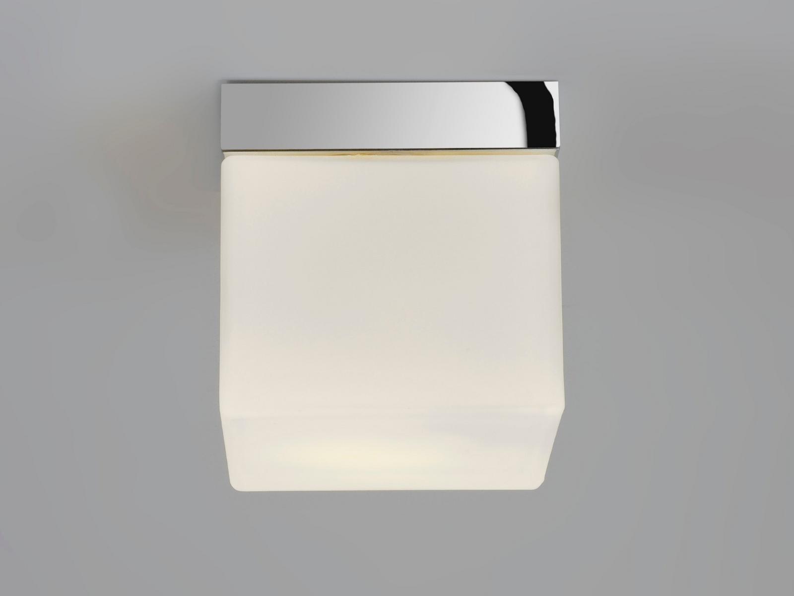 SABINA SQUARE Glass and steel ceiling light with dimmer