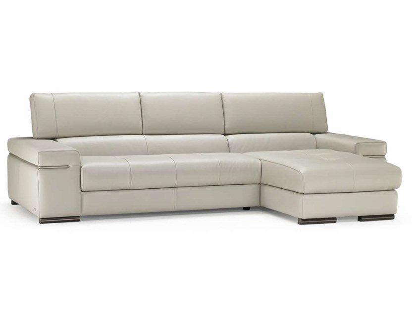 AVANA Leather sofa with chaise longue