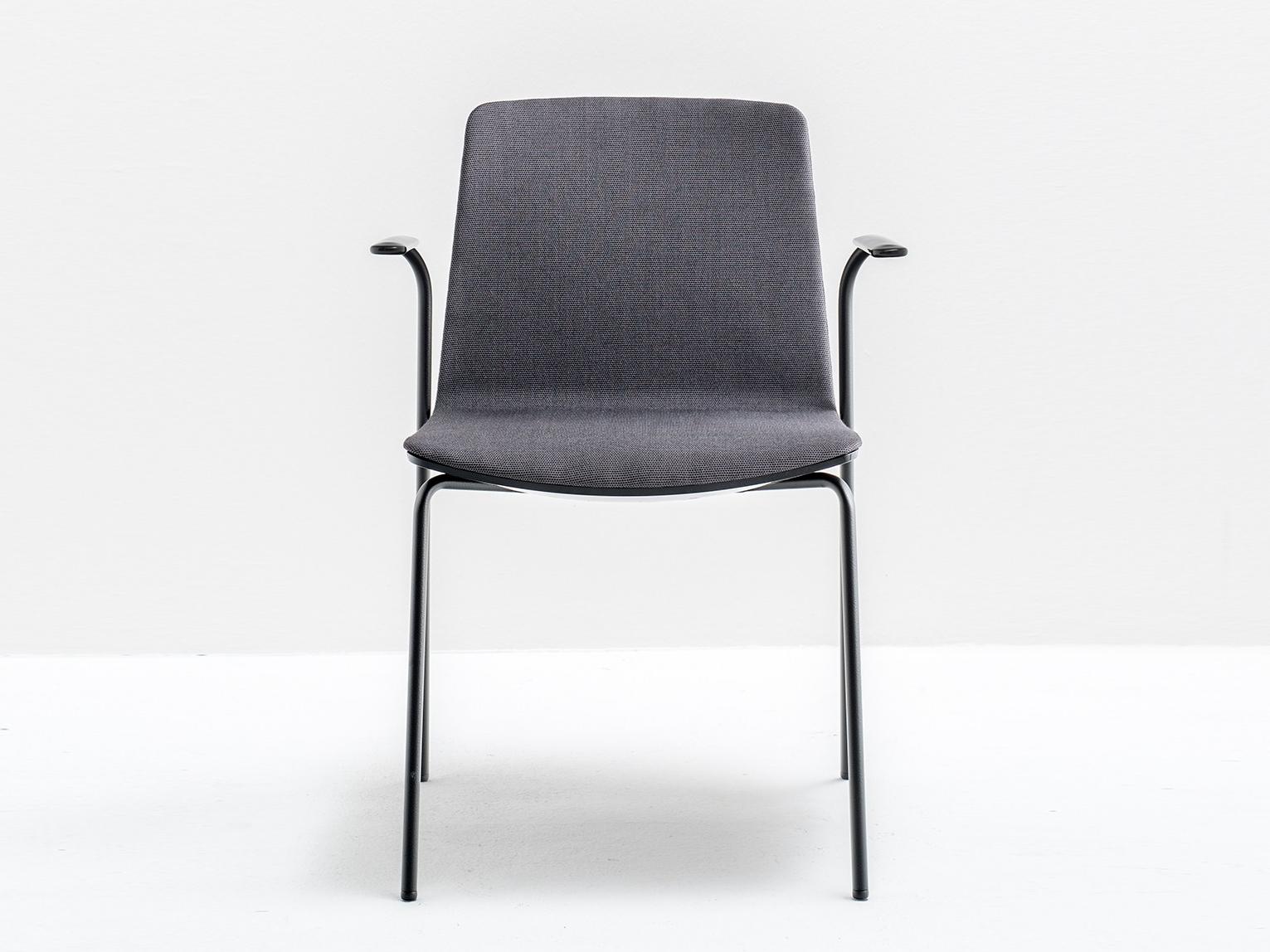 NOA 726 Upholstered polycarbonate chair with armrests