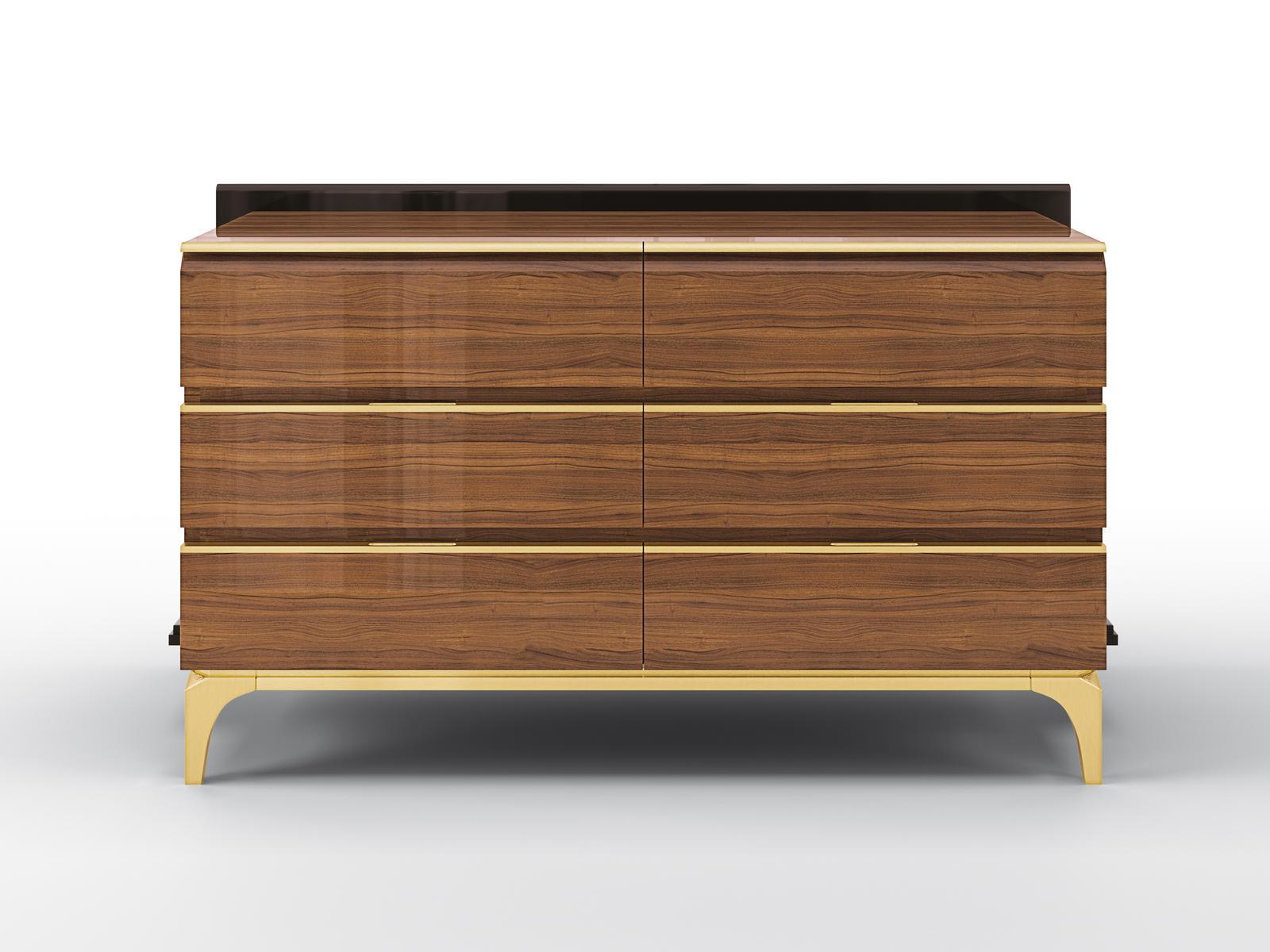 DEANNA Walnut chest of drawers