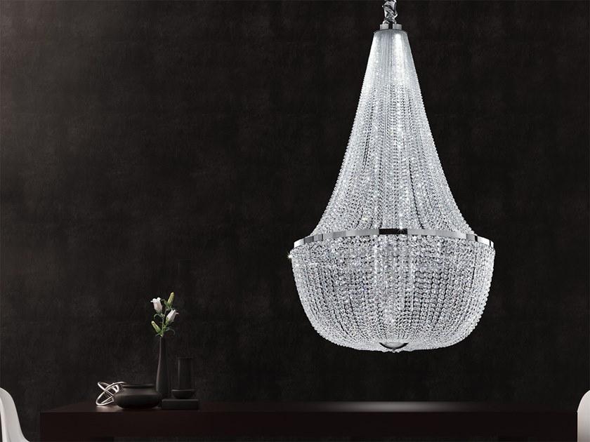 IMPERO & DECO VE 864 LED chrome plated pendant lamp with crystals