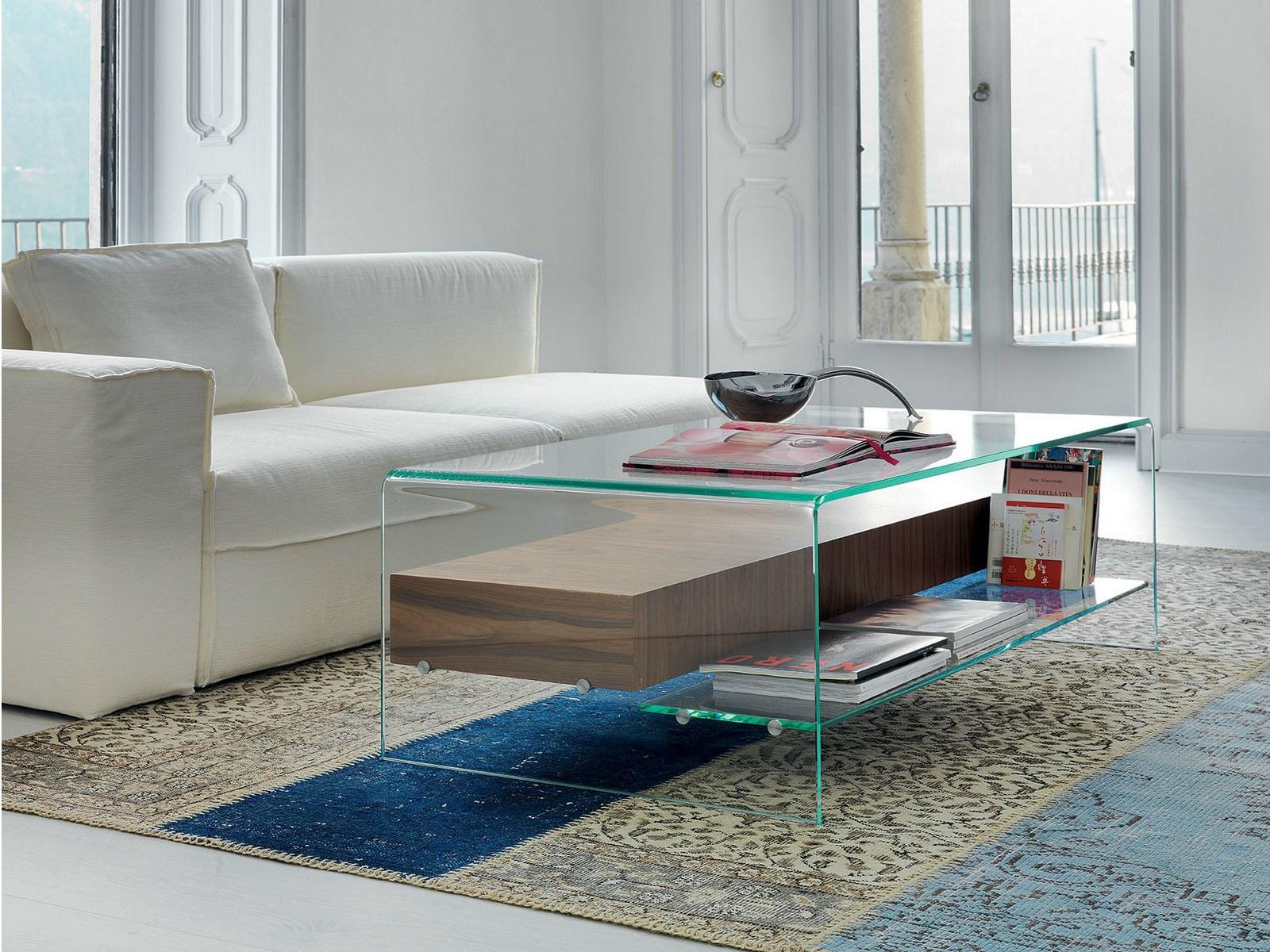 BRIDGE WITH DRAWER AND SHELF Coffee table