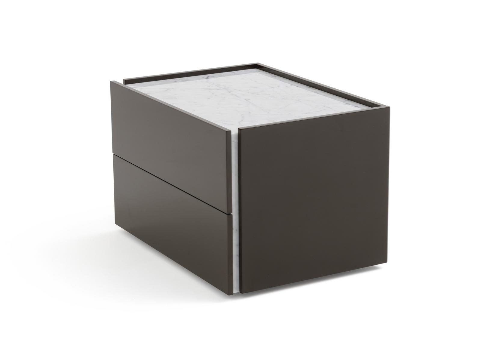 ATLANTE Rectangular wooden bedside table with drawers