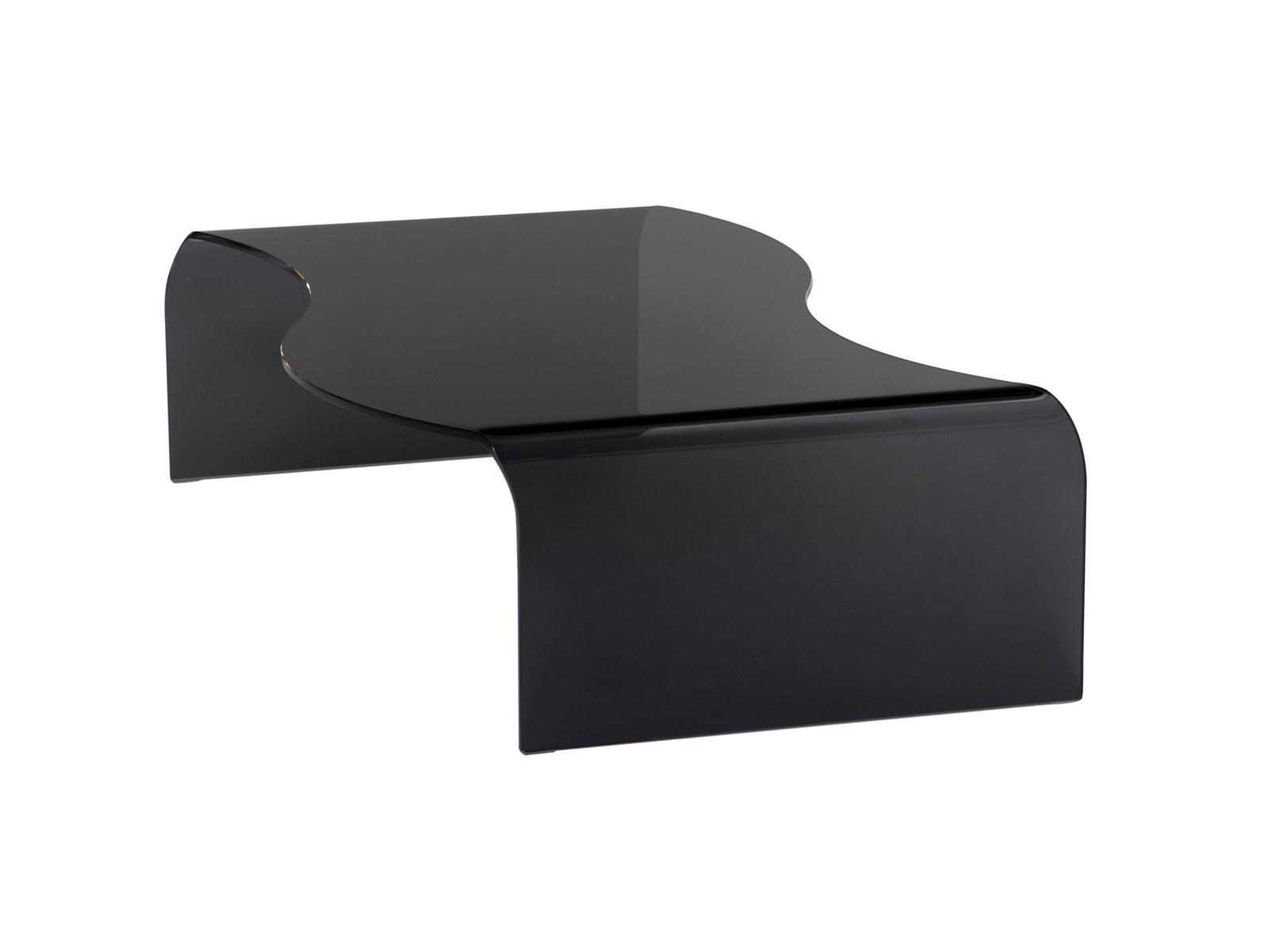 FLOW Low rectangular glass coffee table