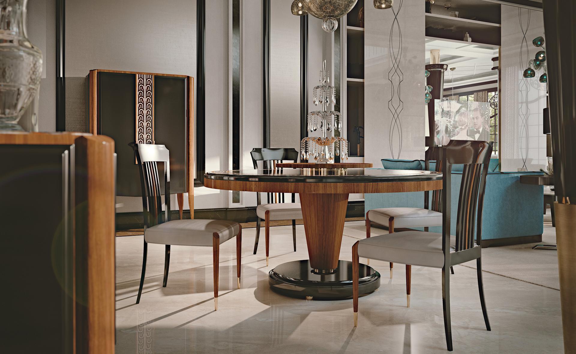 LEXINGTON AVENUE Round walnut dining table