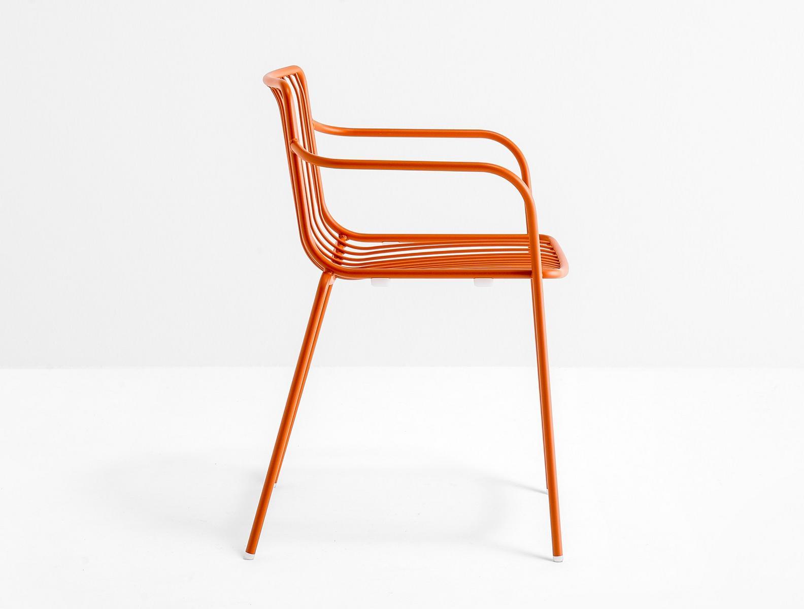 NOLITA 3655 Metal chair with armrests