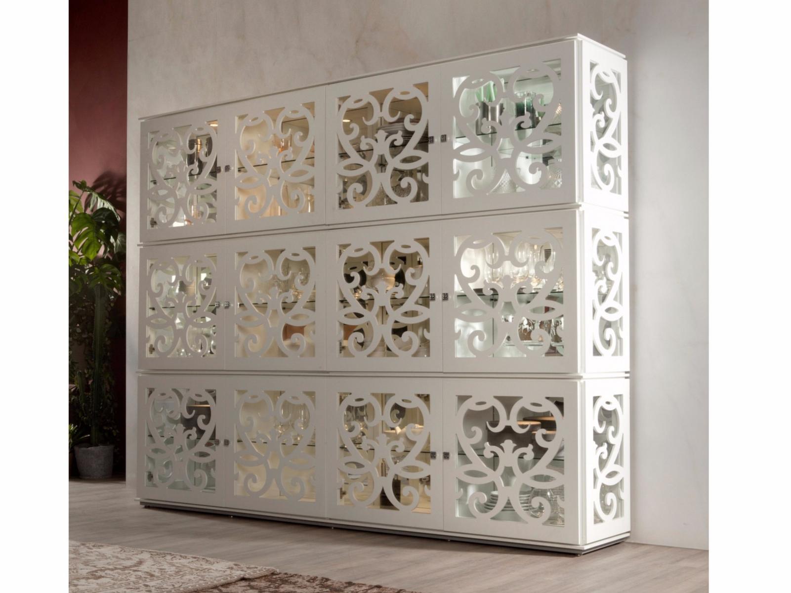 PARIS Wood and glass highboard
