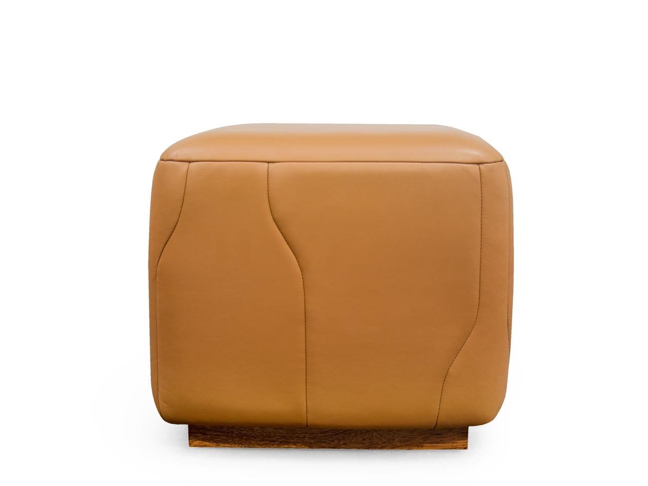 PIER Upholstered leather pouf
