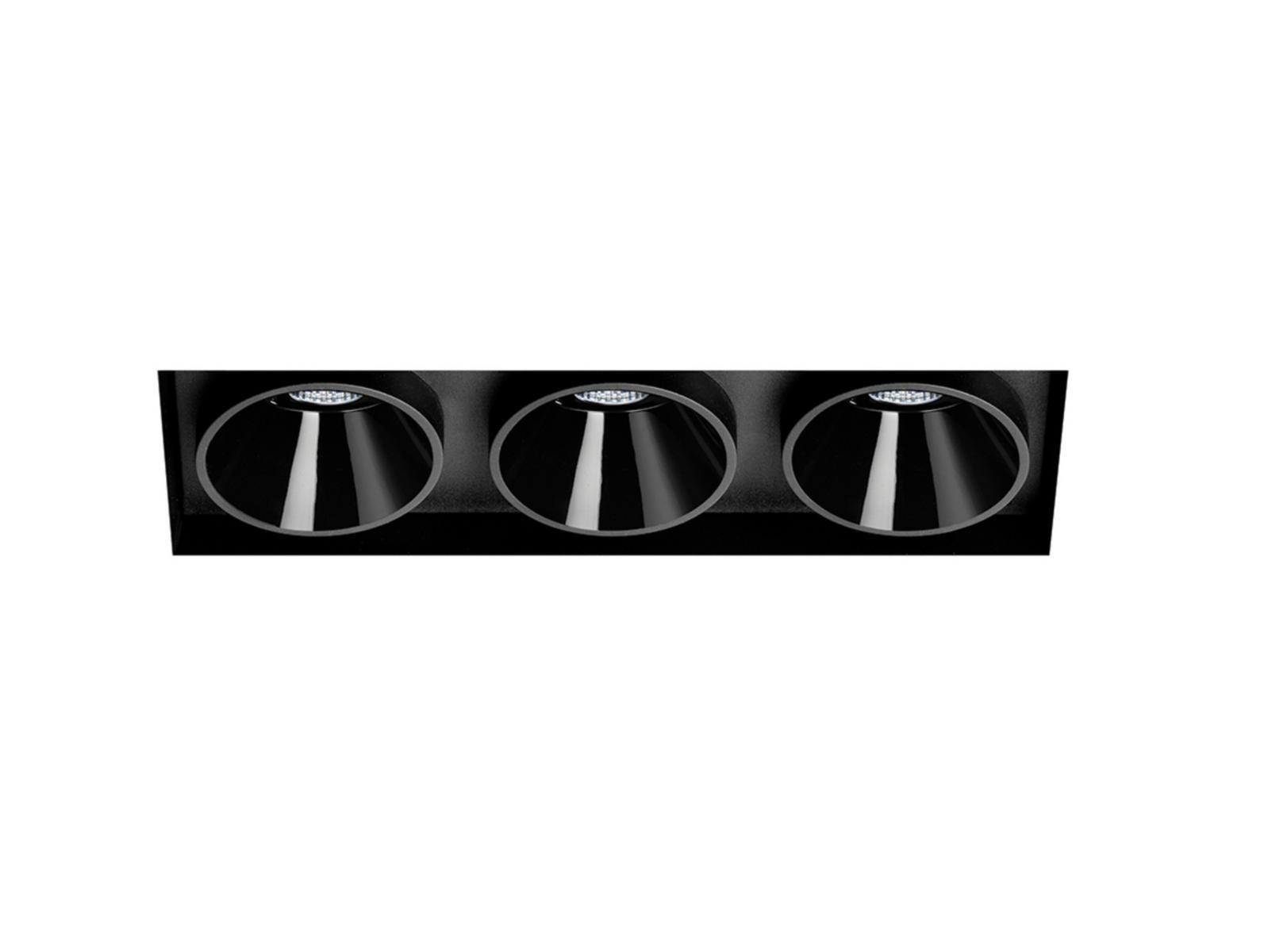 BLACK FOSTER ASYMMETRIC TRIMLESS 3 LED multiple recessed aluminium spotlight