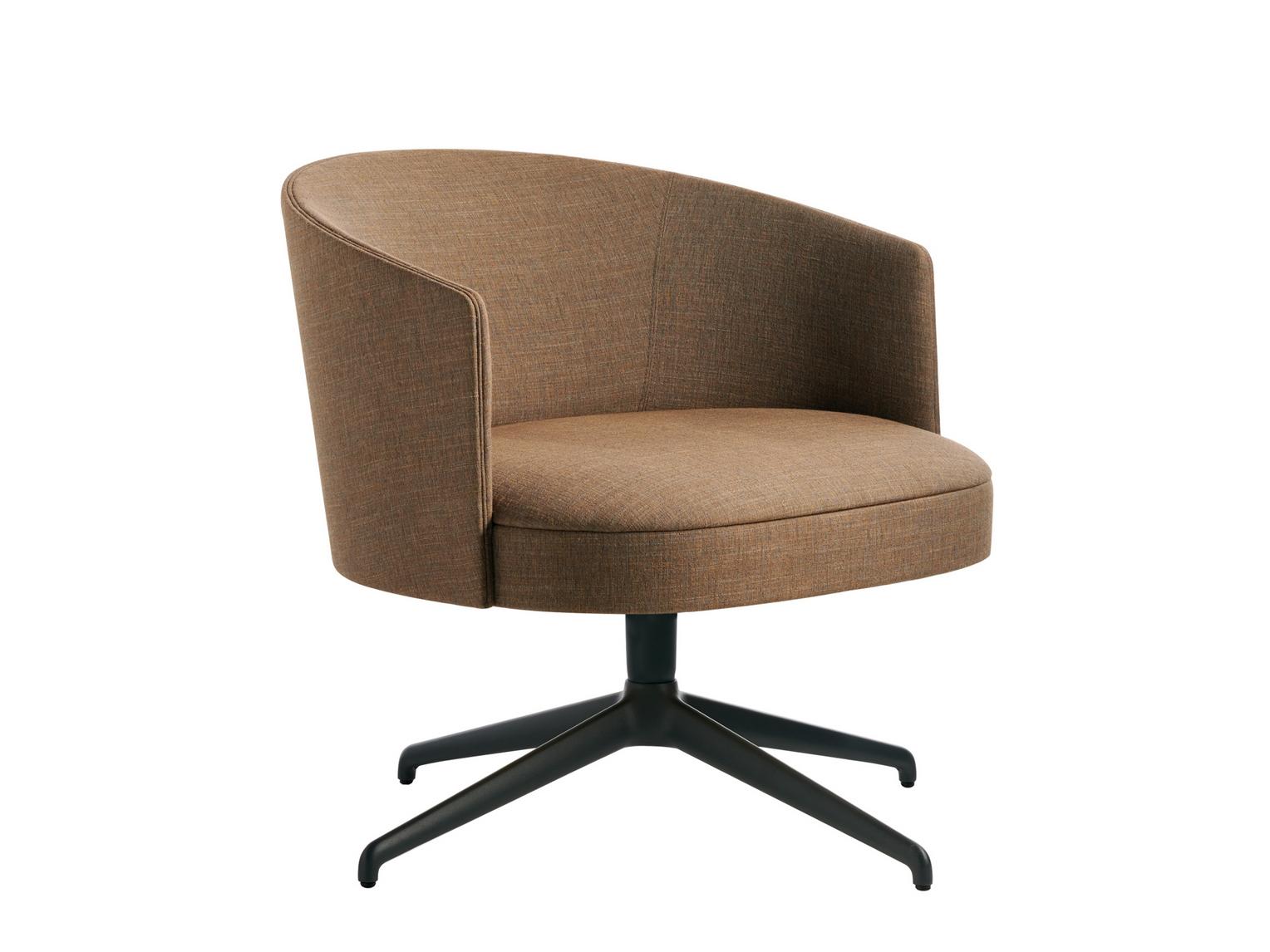 LÈNA Swivel fabric easy chair