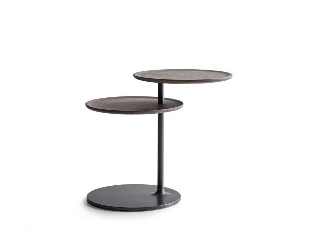 VICINO Swivel round wooden side table