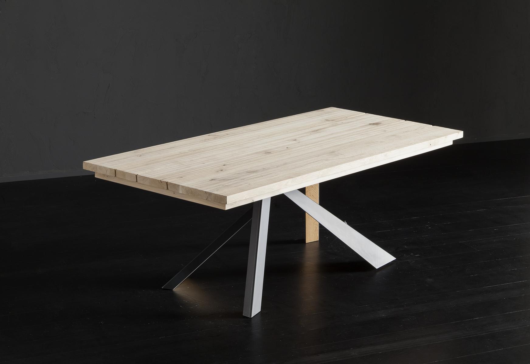 MADRID + METAL/LEGNO Rectangular wooden dining table