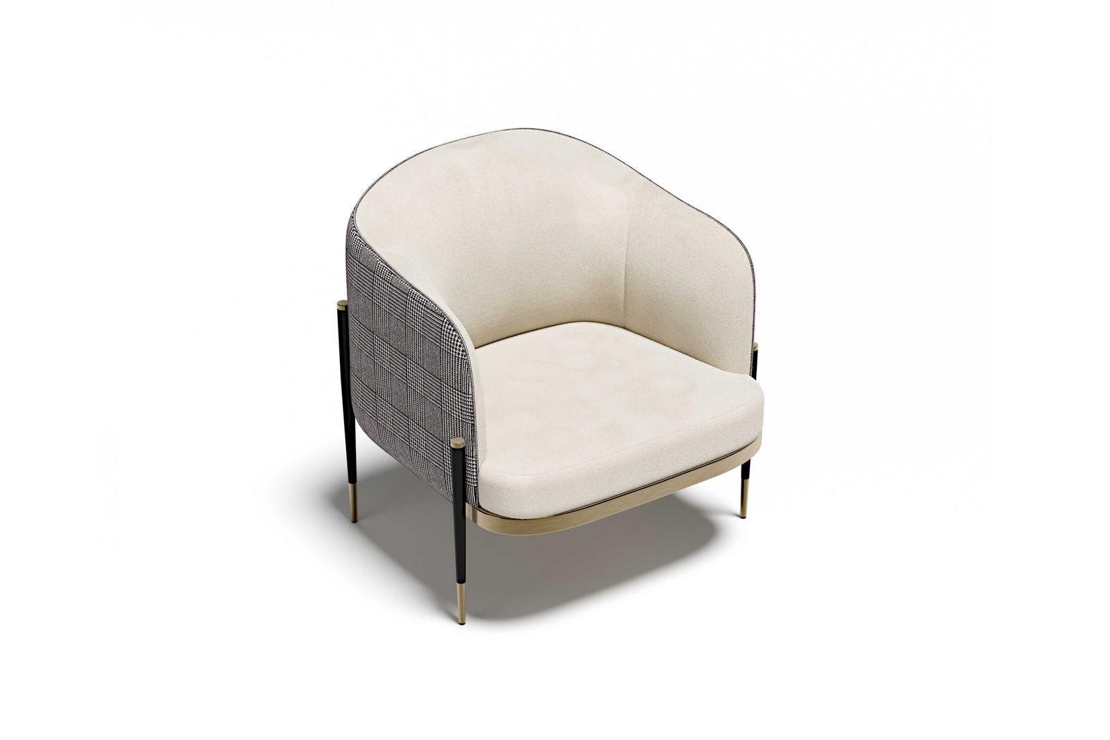 OXFORD Upholstered fabric armchair with armrests