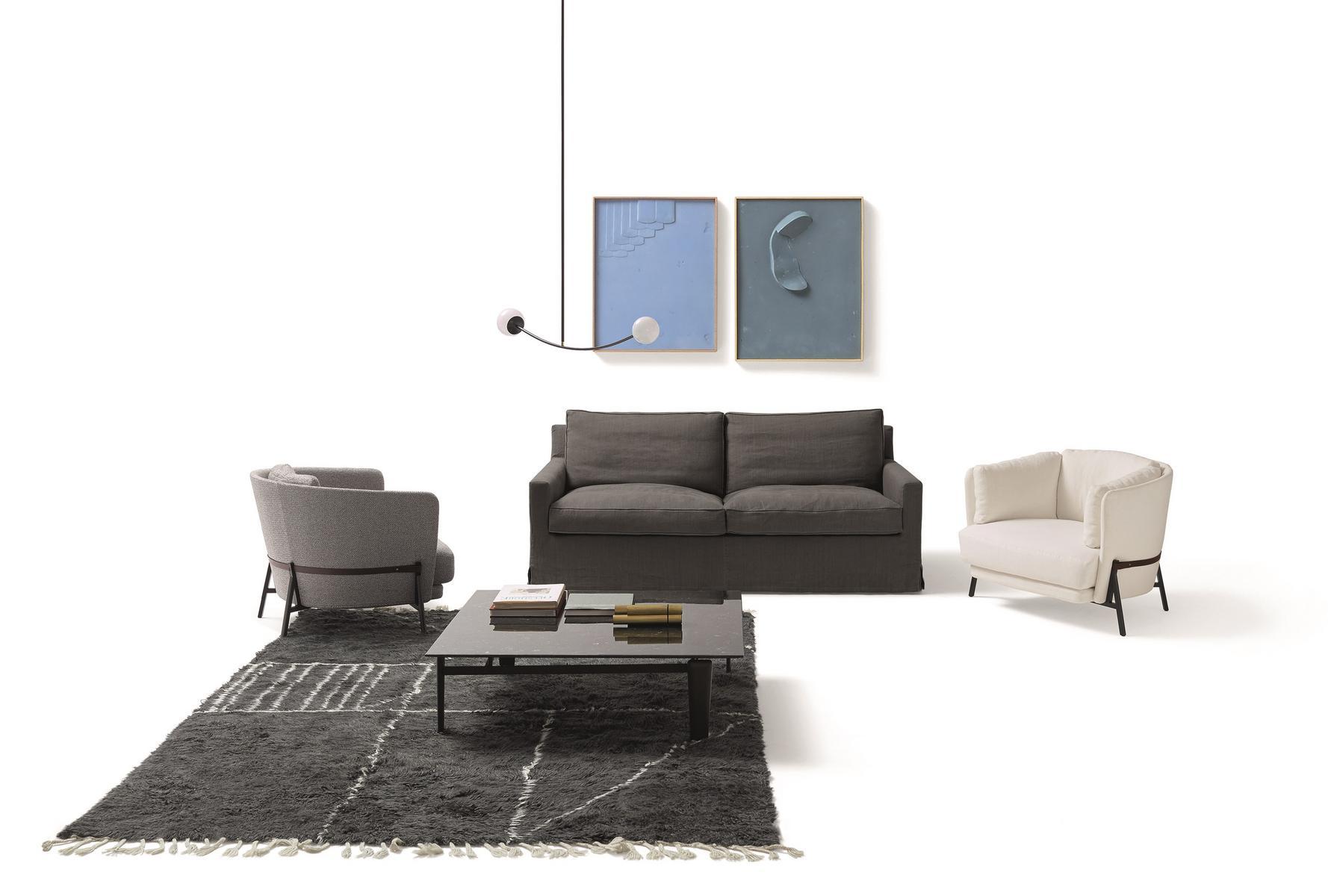 COUSY Upholstered 3 seater fabric sofa with removable cover