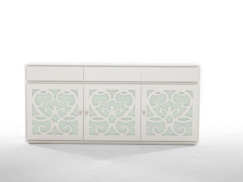 PARIS Wood and glass sideboard with doors