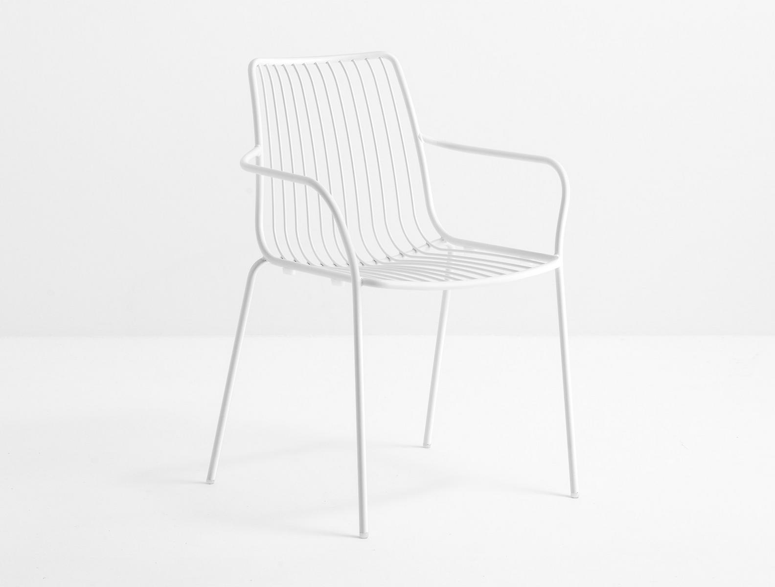 NOLITA 3656 Metal garden chair with armrests